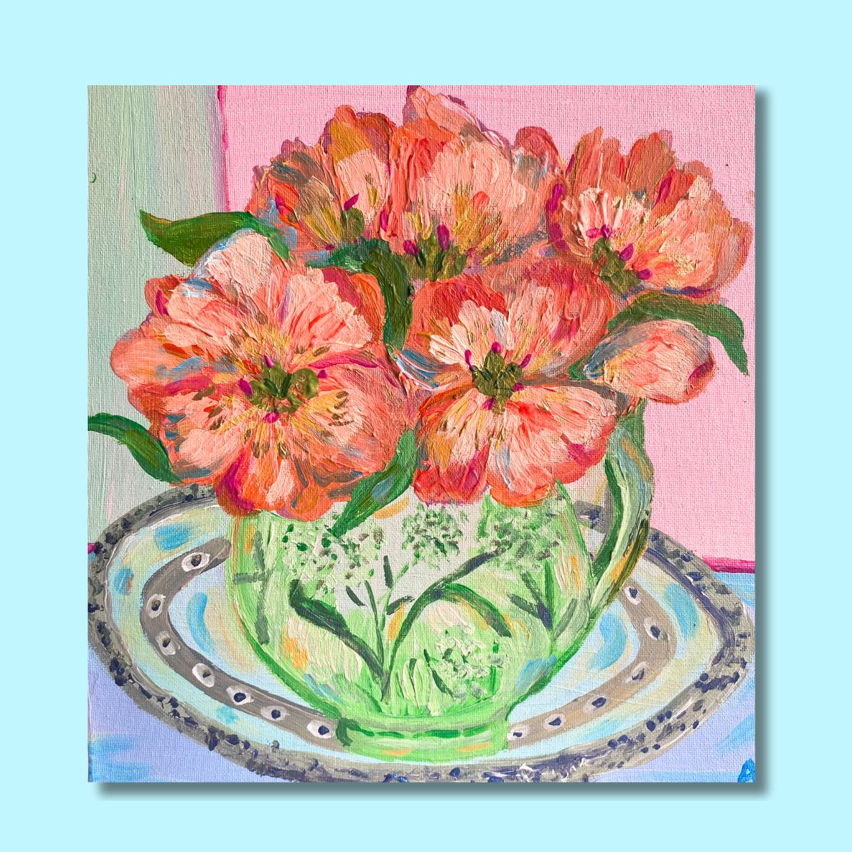 Peachy Peonies- The Nice Jugs Collection - Original Painting