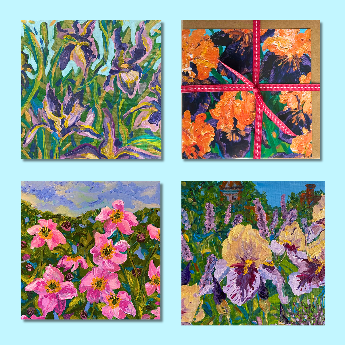 Flowers - The Flower Border- Pack of 4 Cards