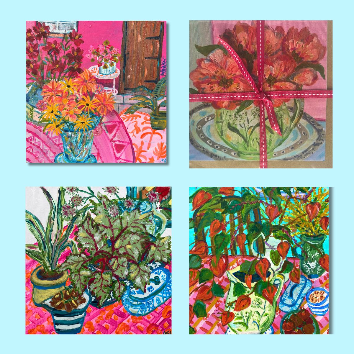 Flowers - Home Sweet Home - Pack of 4 Cards