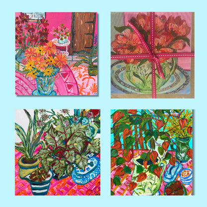 Flowers - Home Sweet Home - Pack of 4 Cards