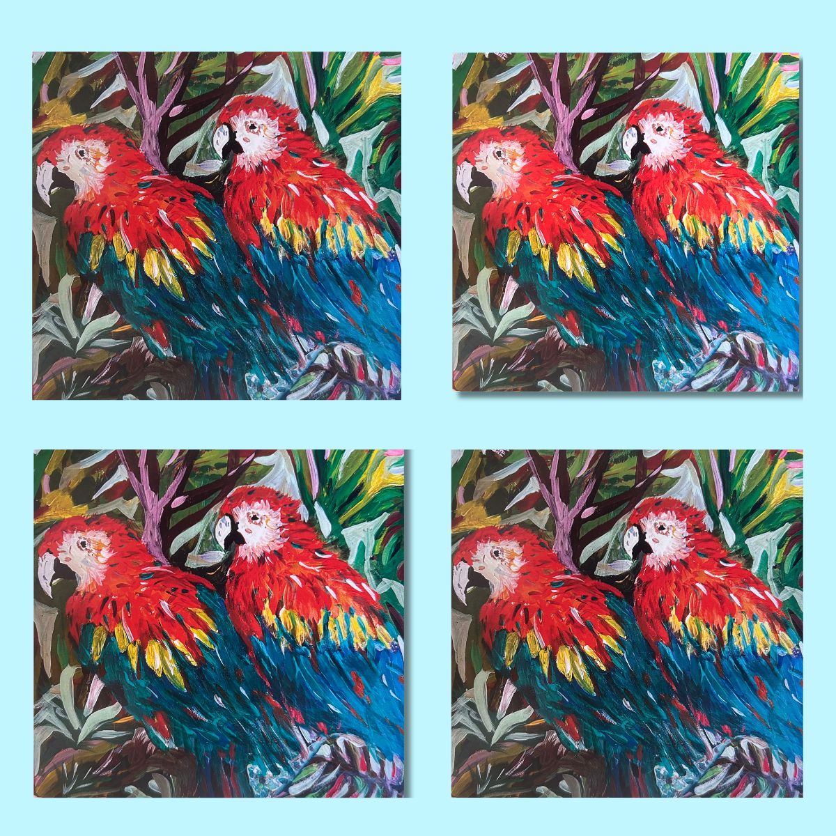 Parrots - Percival & Patricia - Pack of 4 Cards