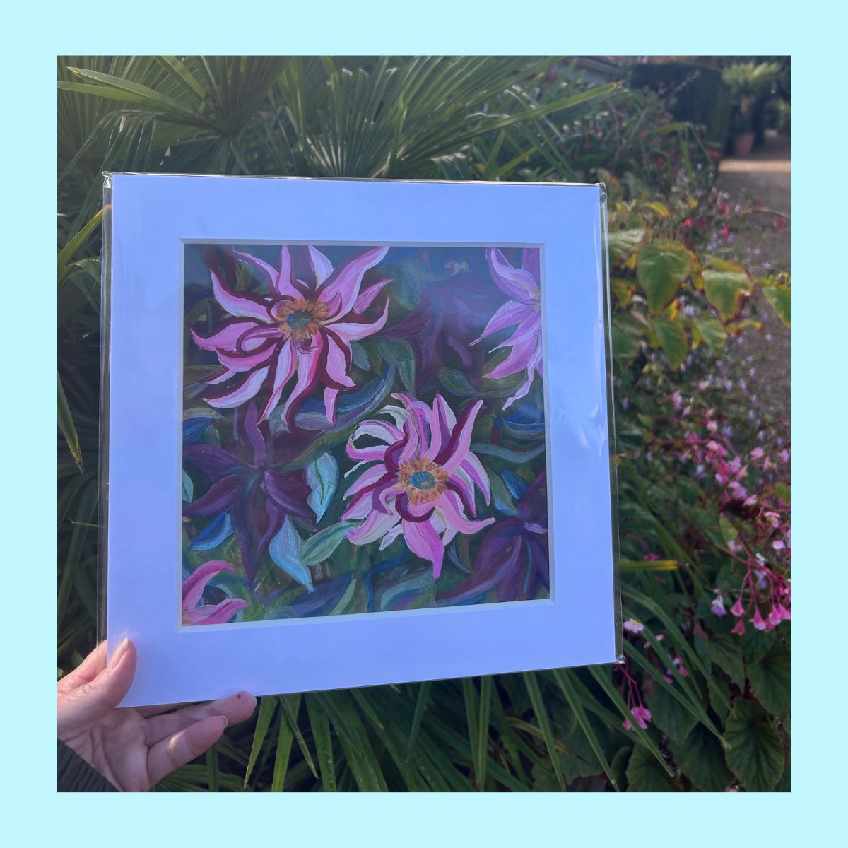 East Ruston Old Vicarage - Darling Dahlias Mounted Print