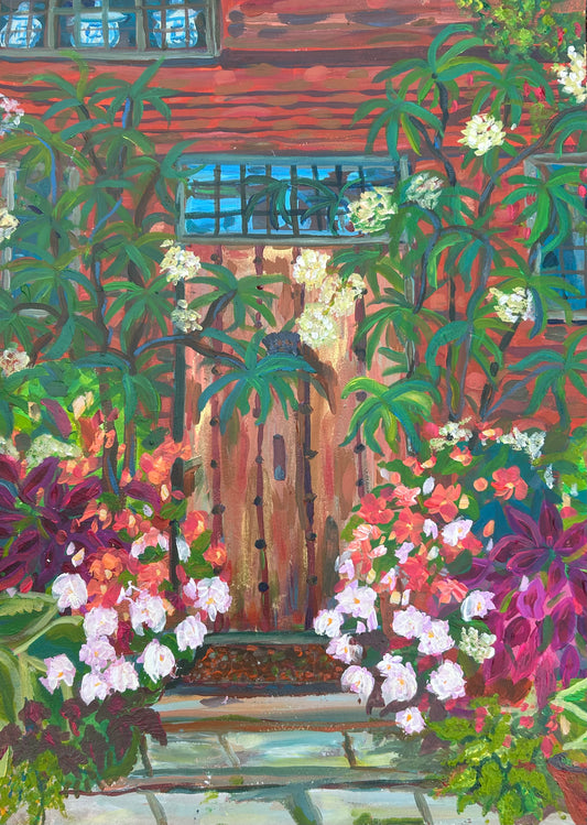 The Warm Welcome - East Ruston Old Vicarage Door - Original Painting Unframed