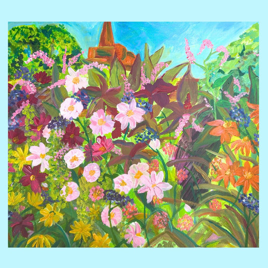 Lilac Squirrel, The Dahlia Boarder, East Ruston Old Vicarage - Original Painting